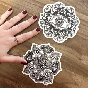 Mandala & Evil Eye Bumper Sticker Bundle